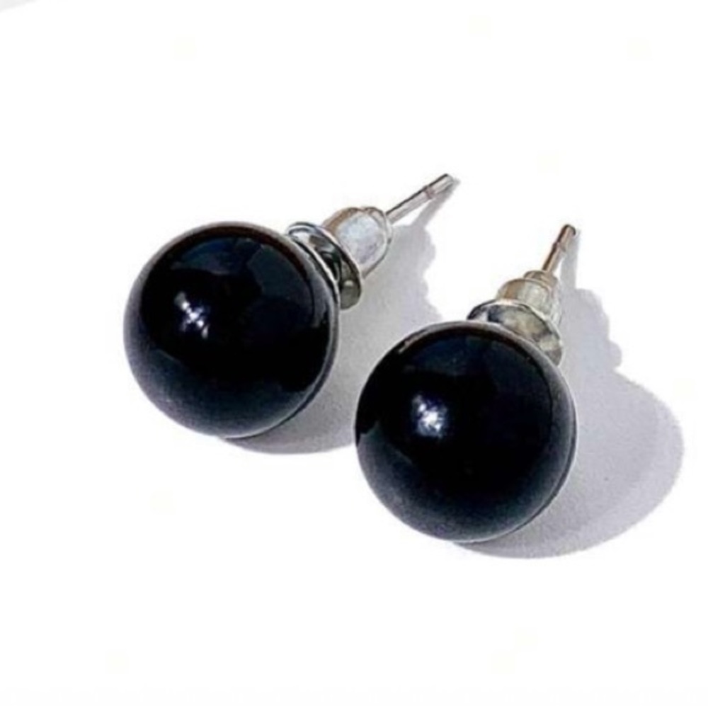 10mm Black Onyx Earrings